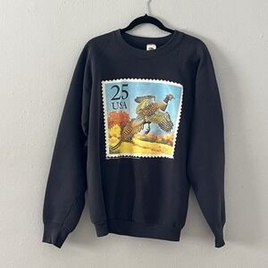 Vintage Fruit Of The Loom 1988 USPS Stamp Pheasant Sweatshirt XL USA Crewneck